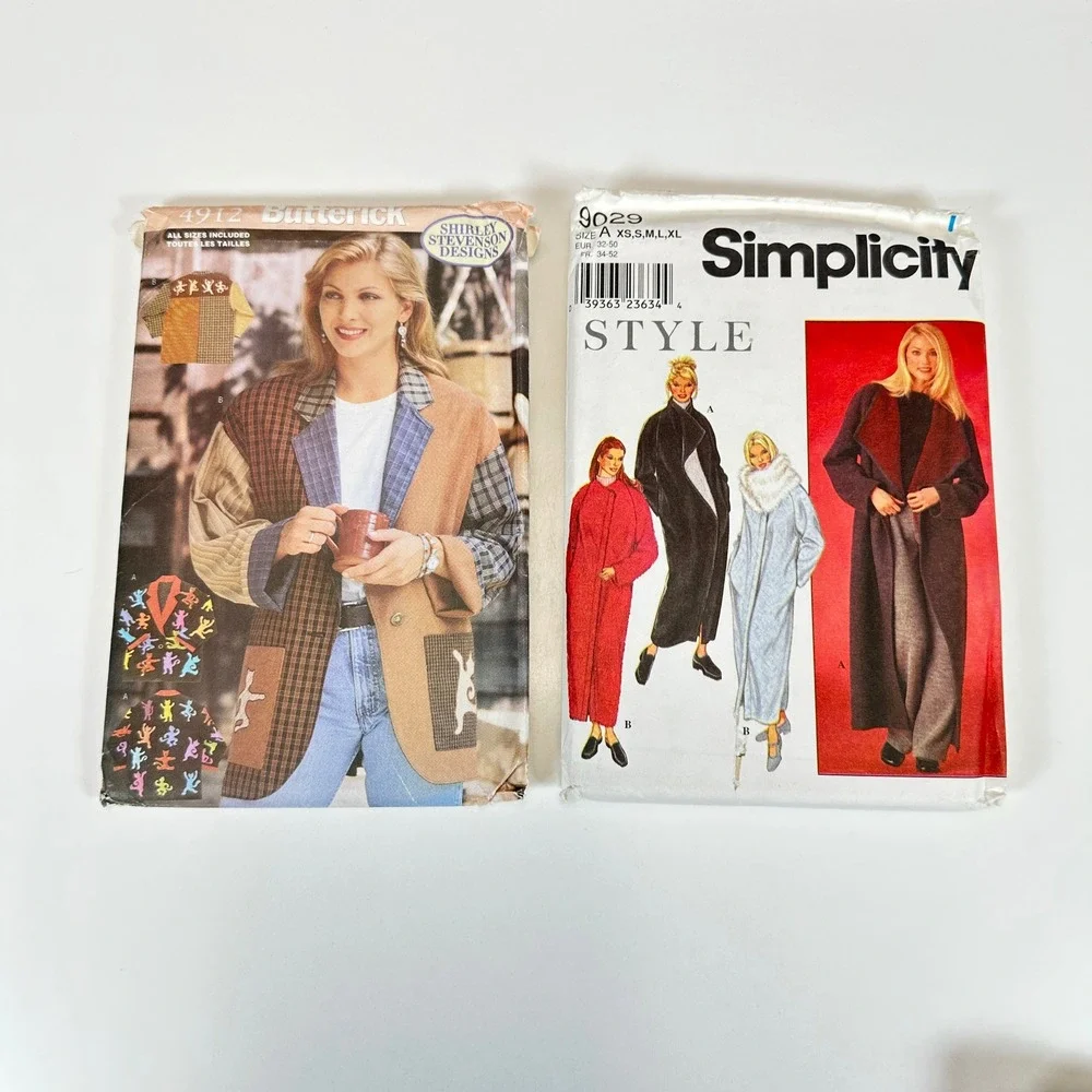 VTG Lot of 6 UNCUT Simplicity Butterick Sewing Patterns Coats Jackets Vests 90s